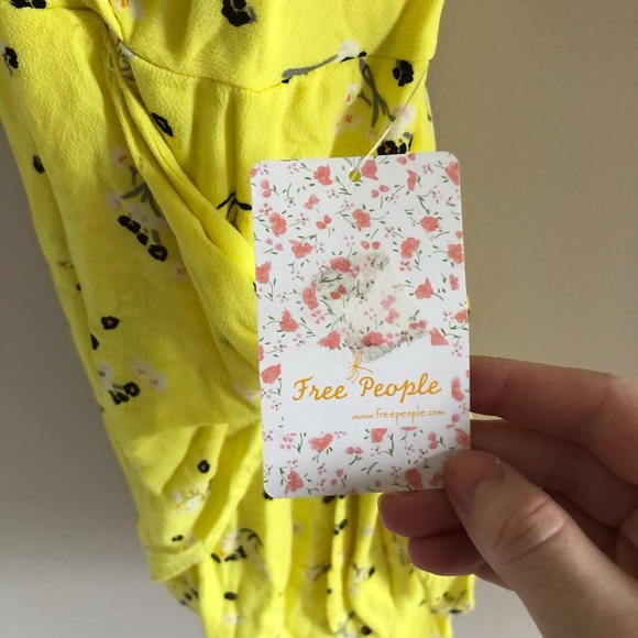 NWT Free People Tango at Night Yellow Romper - Picture 7 of 10